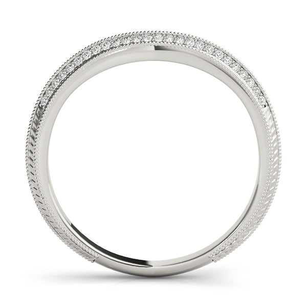 Double Row Pavã© Half Eternity Ring in Gold & Platinum