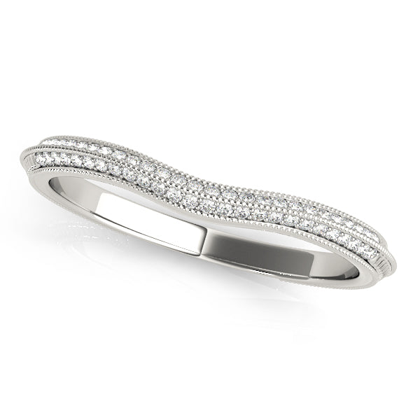 Double Row Pavã© Half Eternity Ring in Gold & Platinum