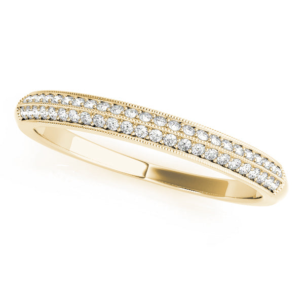 Pave Half Eternity Ring in Gold & Platinum