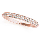 Pave Half Eternity Ring in Gold & Platinum