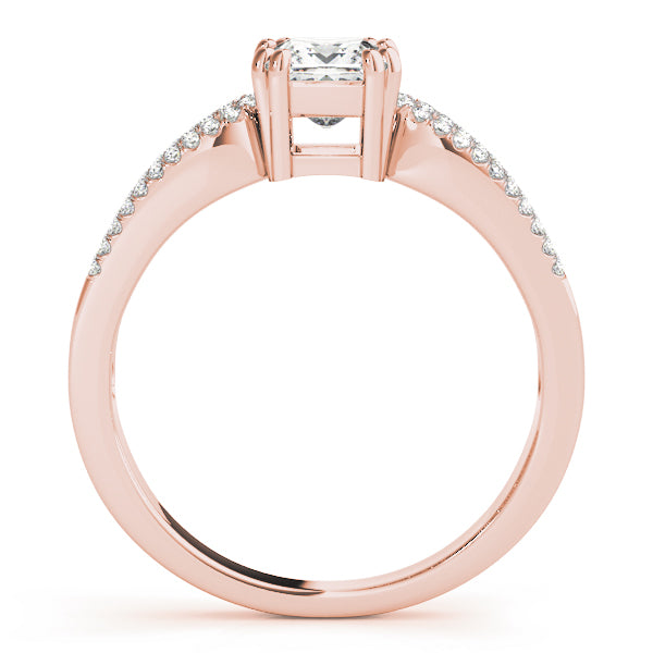 Brilliant Multi-Row Princess Diamond Engagement Ring — 9K/18K Gold & Platinum