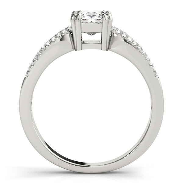 Brilliant Multi-Row Princess Diamond Engagement Ring — 9K/18K Gold & Platinum