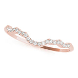 Curved Bands Half Eternity Ring in Gold & Platinum