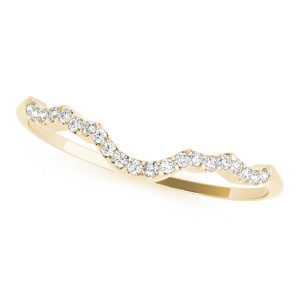 Curved Bands Half Eternity Ring in Gold & Platinum