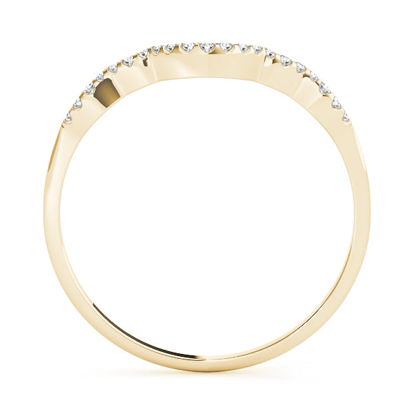 Curved Bands Half Eternity Ring in Gold & Platinum