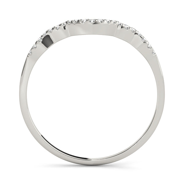 Curved Bands Half Eternity Ring in Gold & Platinum