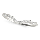 Curved Bands Half Eternity Ring in Gold & Platinum