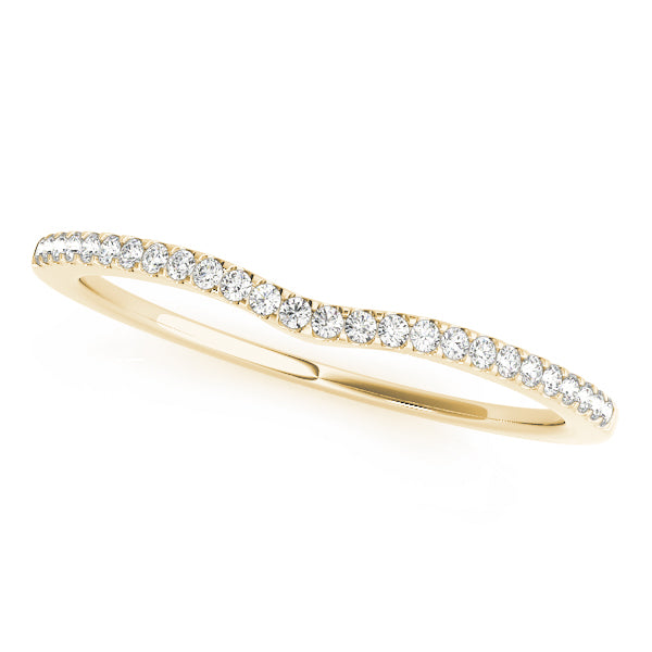 Single Row Curved Half Eternity Ring in Gold & Platinum
