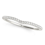 Single Row Curved Half Eternity Ring in Gold & Platinum