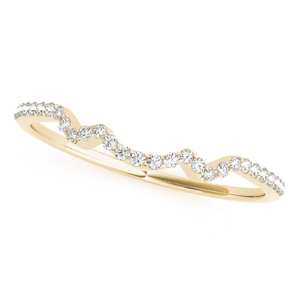 Curved Bands Half Eternity Ring in Gold & Platinum