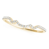 Curved Bands Half Eternity Ring in Gold & Platinum