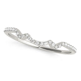 Curved Bands Half Eternity Ring in Gold & Platinum