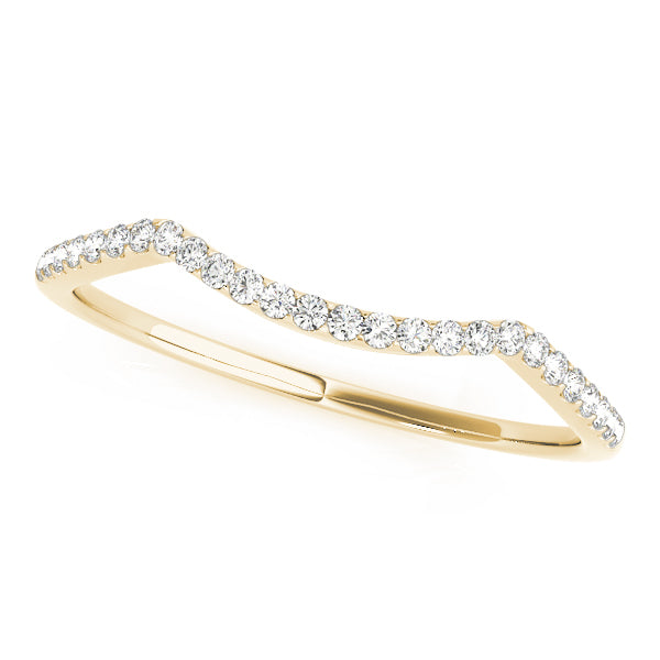 Single Row Curved Half Eternity Ring in Gold & Platinum