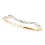 Single Row Curved Half Eternity Ring in Gold & Platinum