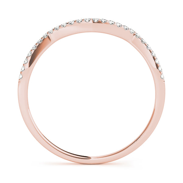 Single Row Curved Half Eternity Ring in Gold & Platinum