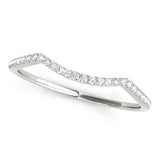 Single Row Curved Half Eternity Ring in Gold & Platinum