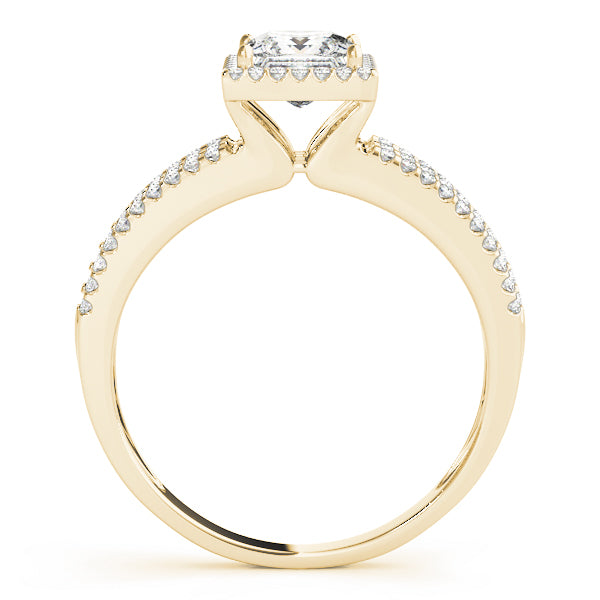 Statement Halo Princess Diamond Engagement Ring — 9K/18K Gold & Platinum