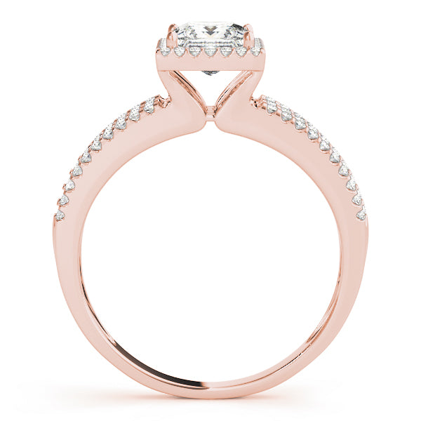 Statement Halo Princess Diamond Engagement Ring — 9K/18K Gold & Platinum