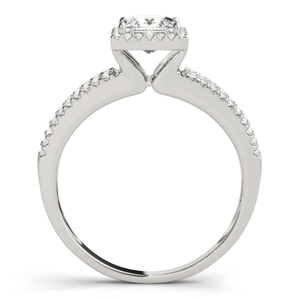 Statement Halo Princess Diamond Engagement Ring — 9K/18K Gold & Platinum