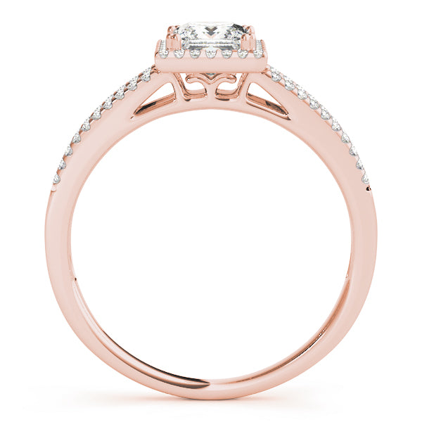 Lustrous Halo Princess Diamond Engagement Ring — 9K/18K Gold & Platinum