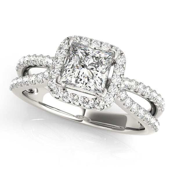 Celestial Halo Princess Diamond Engagement Ring — 9K/18K Gold & Platinum