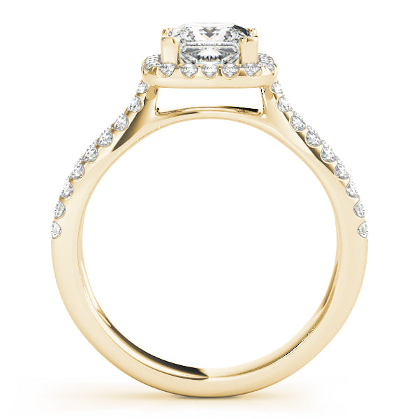 Celestial Halo Princess Diamond Engagement Ring — 9K/18K Gold & Platinum