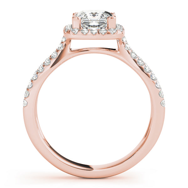 Celestial Halo Princess Diamond Engagement Ring — 9K/18K Gold & Platinum