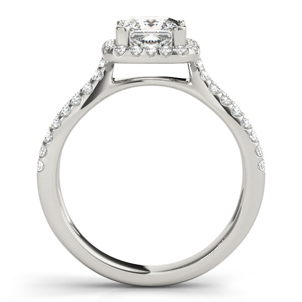 Celestial Halo Princess Diamond Engagement Ring — 9K/18K Gold & Platinum