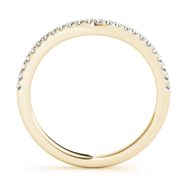Curved Half Eternity Ring in Gold & Platinum