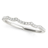 Single Row Curved Half Eternity Ring in Gold & Platinum