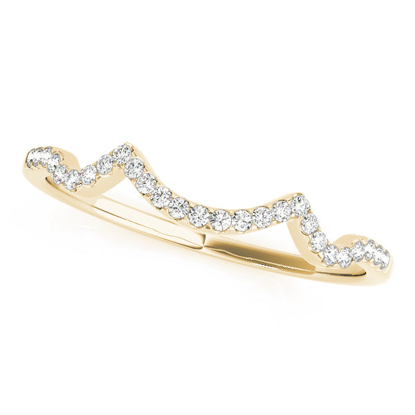 Curved Bands Half Eternity Ring in Gold & Platinum