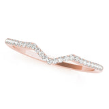 Single Row Curved Half Eternity Ring in Gold & Platinum