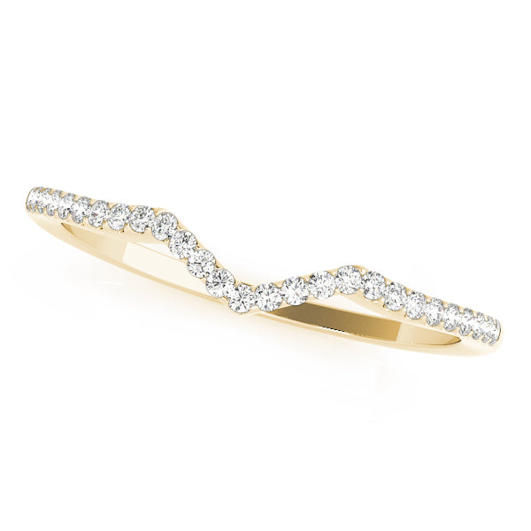Single Row Curved Half Eternity Ring in Gold & Platinum