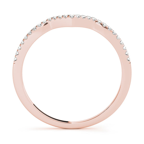 Single Row Curved Half Eternity Ring in Gold & Platinum