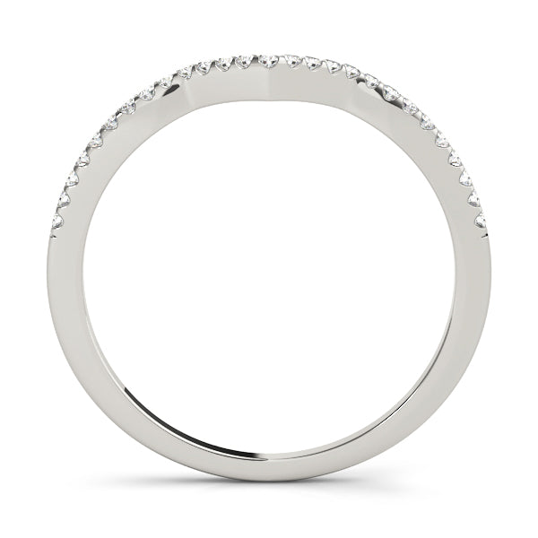 Single Row Curved Half Eternity Ring in Gold & Platinum