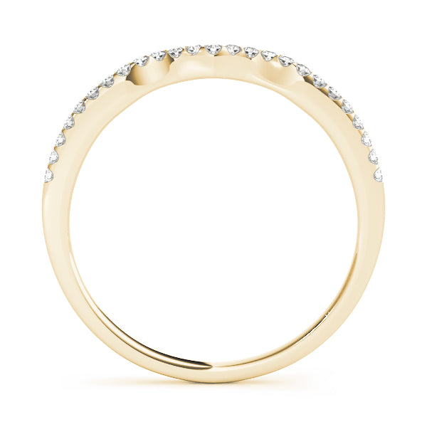 Curved Half Eternity Ring in Gold & Platinum