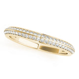 Curved Bands Half Eternity Ring in Gold & Platinum
