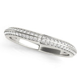 Curved Bands Half Eternity Ring in Gold & Platinum