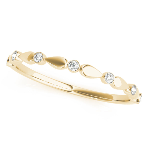 Bezel Set Half Eternity Ring in Gold & Platinum