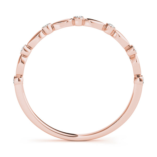 Bezel Set Half Eternity Ring in Gold & Platinum