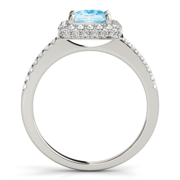 Elegant Halo Princess Diamond Engagement Ring — 9K/18K Gold & Platinum