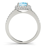 Elegant Halo Princess Diamond Engagement Ring — 9K/18K Gold & Platinum