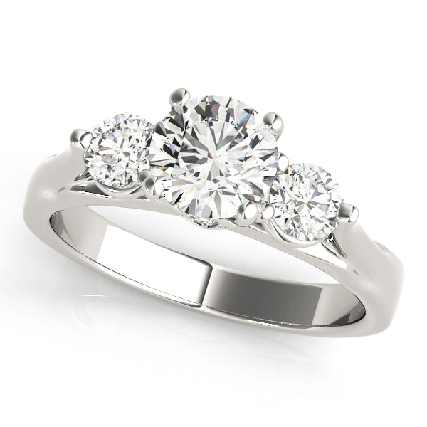 Three Stone Lab-Grown Diamond Prong Setting Engagement Ring