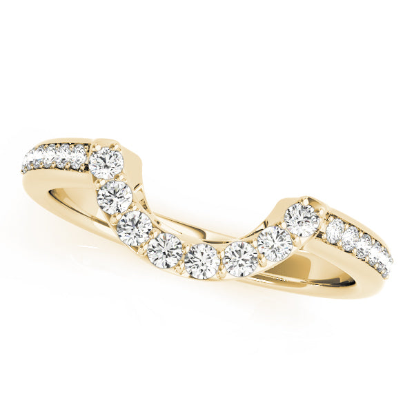 Prong Set Curved Half Eternity Ring in Gold & Platinum