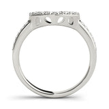 Prong Set Curved Half Eternity Ring in Gold & Platinum