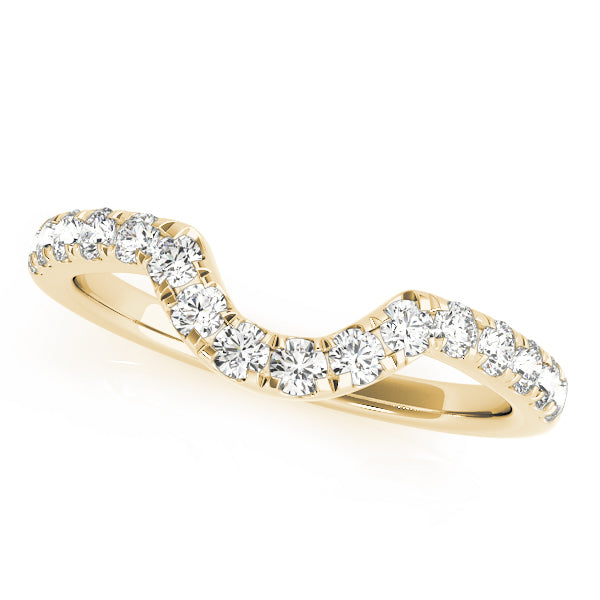 Curved Split Prong Half Eternity Ring in Gold & Platinum
