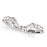 Curved Split Prong Half Eternity Ring in Gold & Platinum