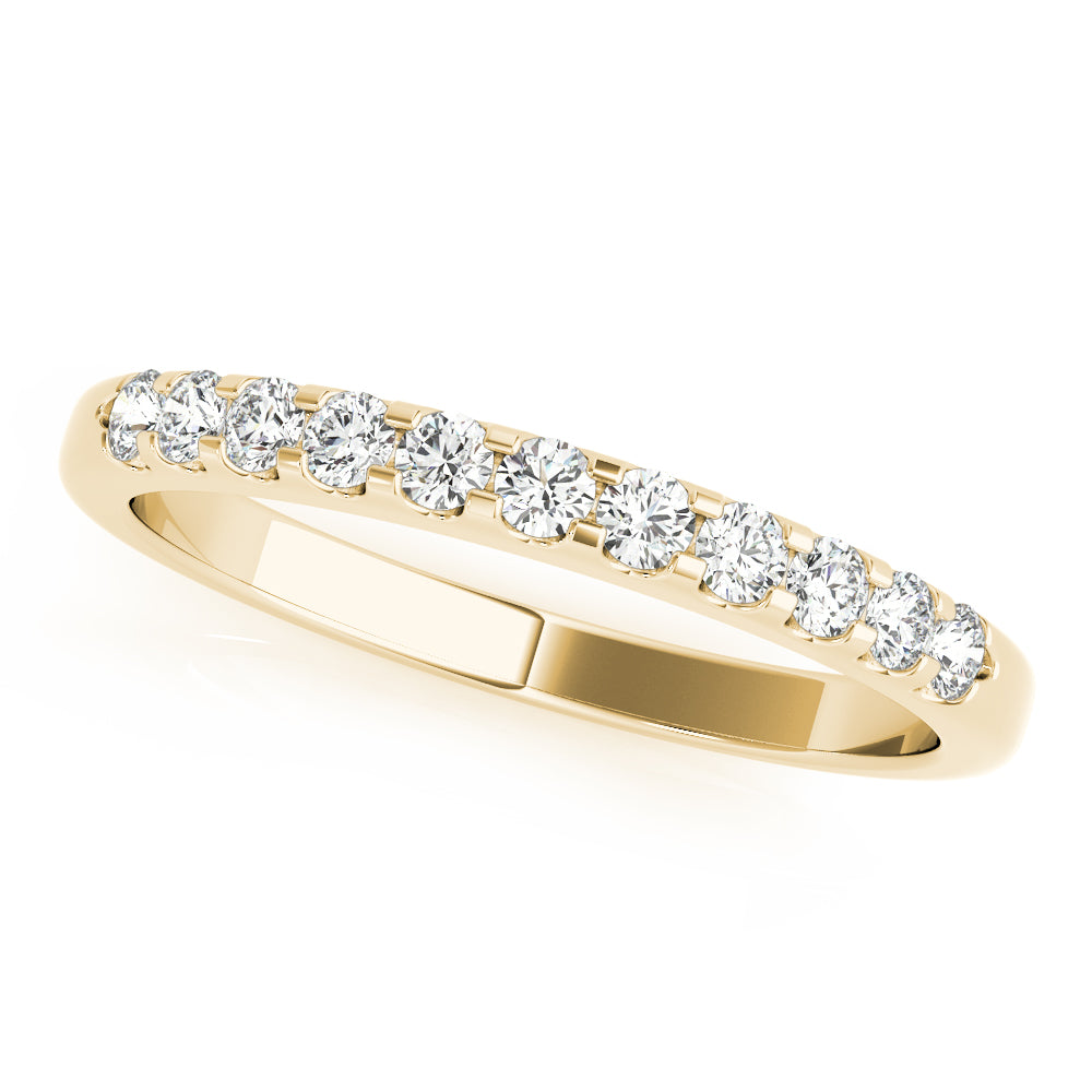 Shared Prong Wedding Half Eternity Ring in Gold & Platinum