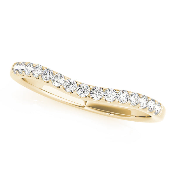 Curved Bands Half Eternity Ring in Gold & Platinum