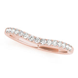 Curved Bands Half Eternity Ring in Gold & Platinum